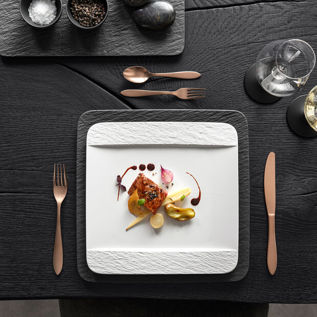 Manufacture Rock Square Flat Plate, 28 cm
