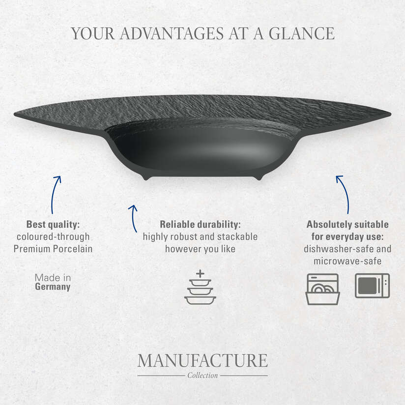 Manufacture Rock Square serving/gourmet plate, 32 cm