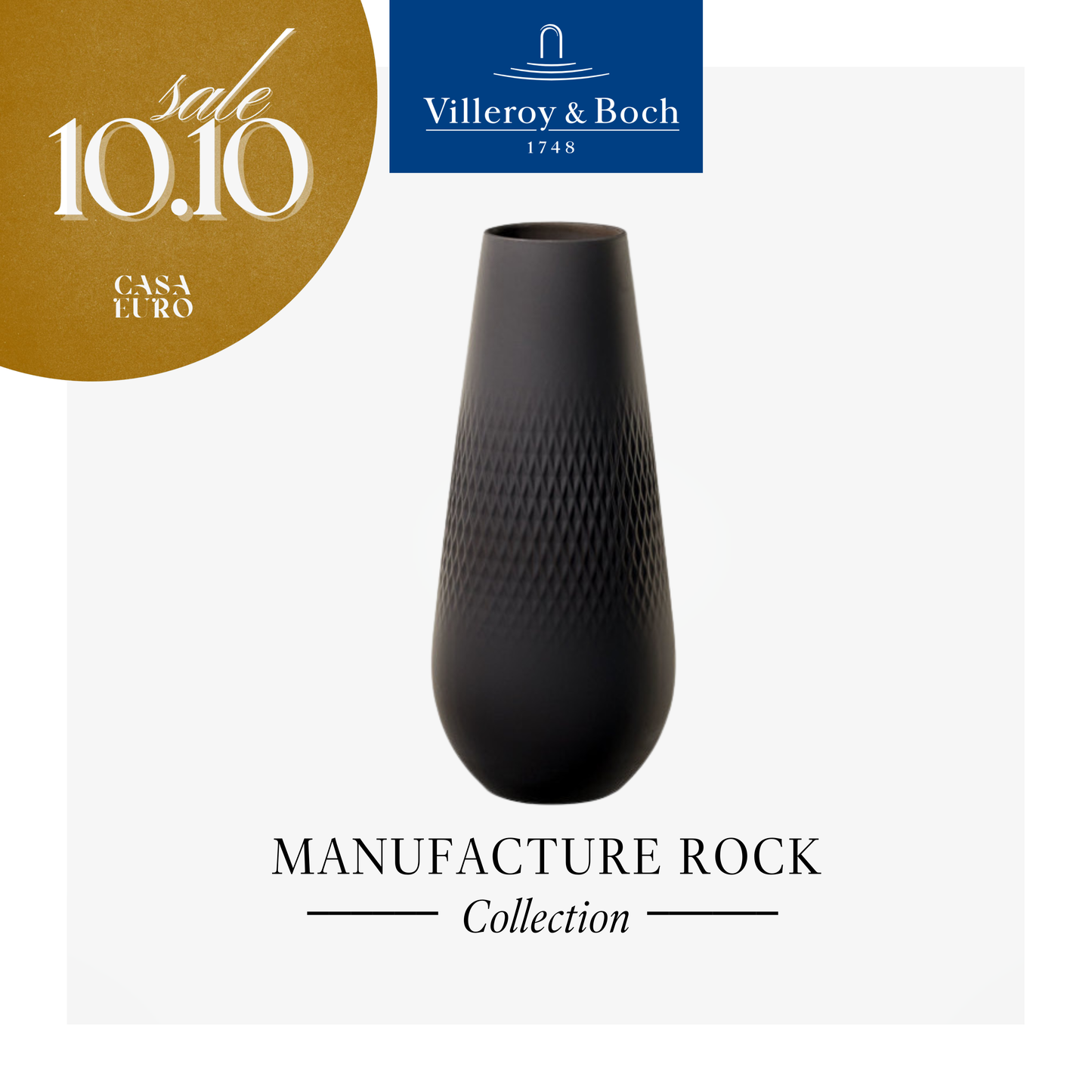 Manufacture Collier Noir Carré vase 26cm