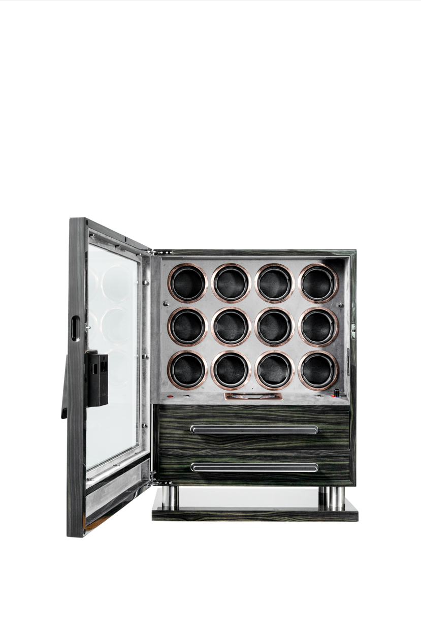12 Piece Watch Winder with 2 Drawers