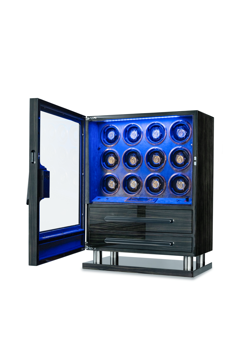 12 Piece Watch Winder with 2 Drawers