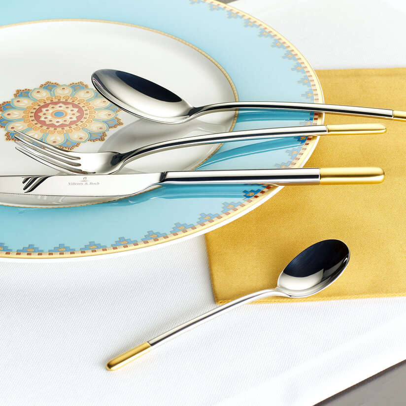 30-PC Ella P. Gold Cutlery Set