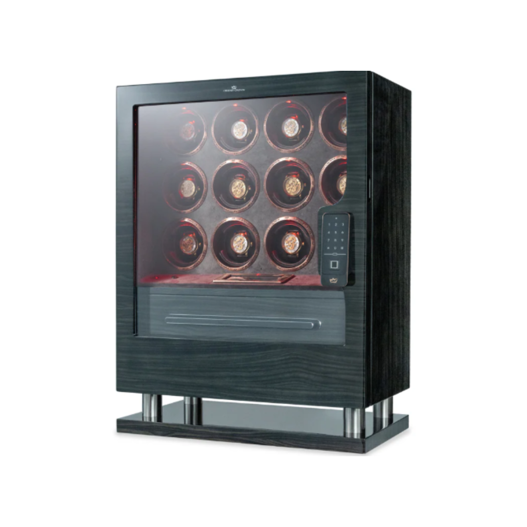 12 Piece Watch Winder with 2 Drawers
