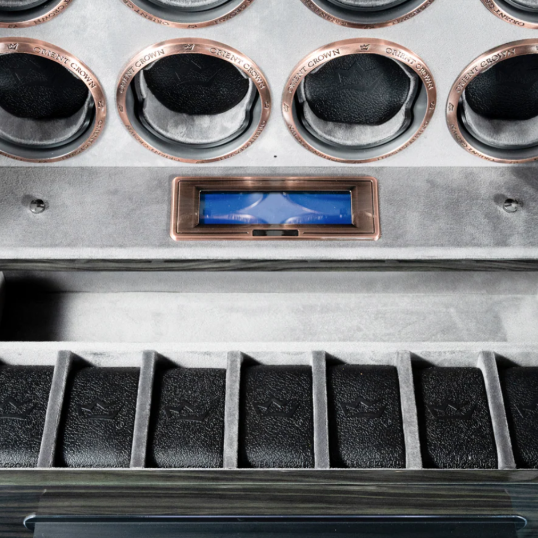 12 Piece Watch Winder with 2 Drawers