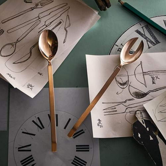 Salad Servers Dry Copper Cutlery Set