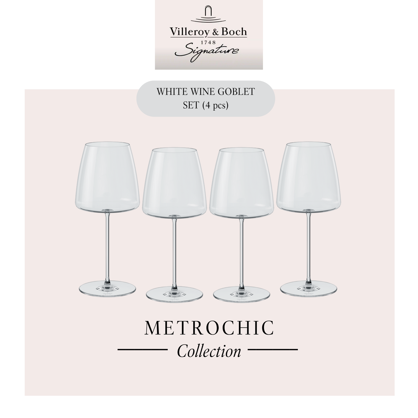 MetroChic White wine glass, x4