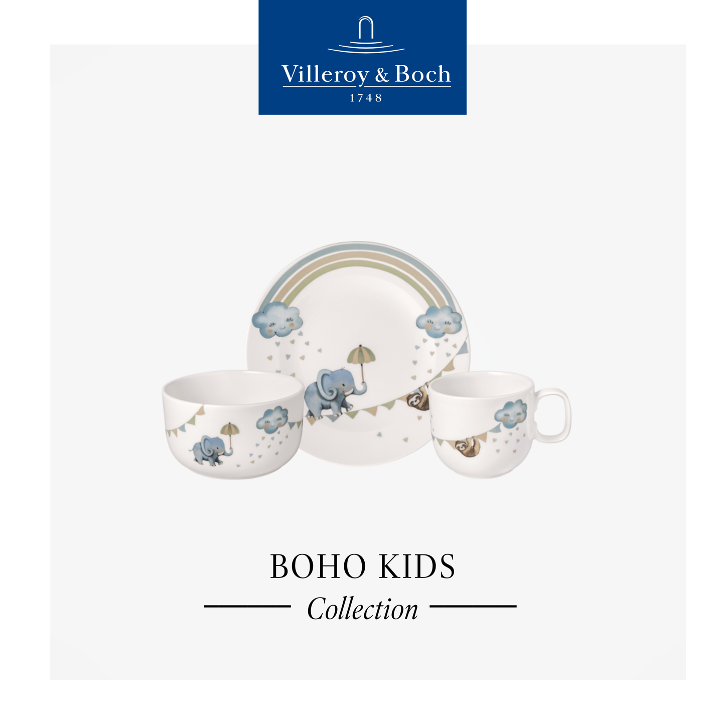 Walk Like an Elephant Children's crockery set, 3pcs