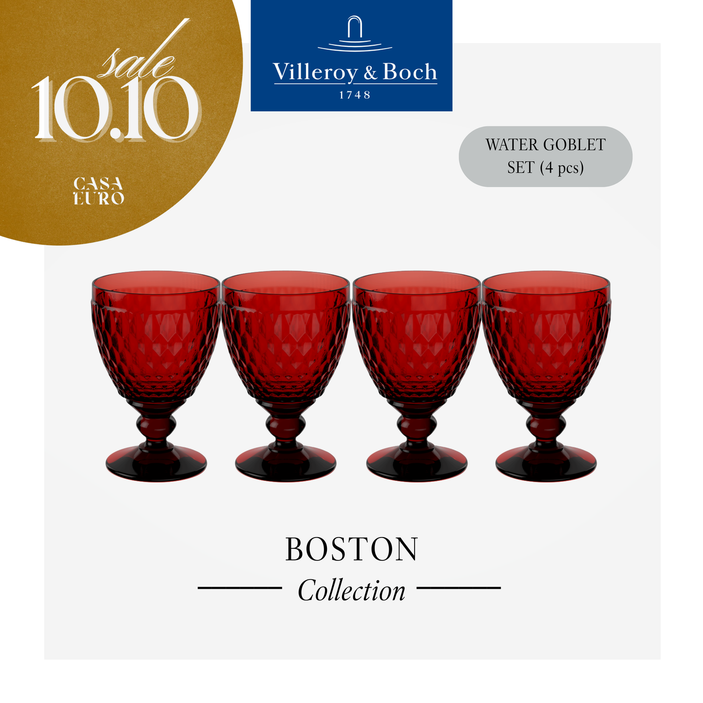 Boston Water Goblet, Box of 4