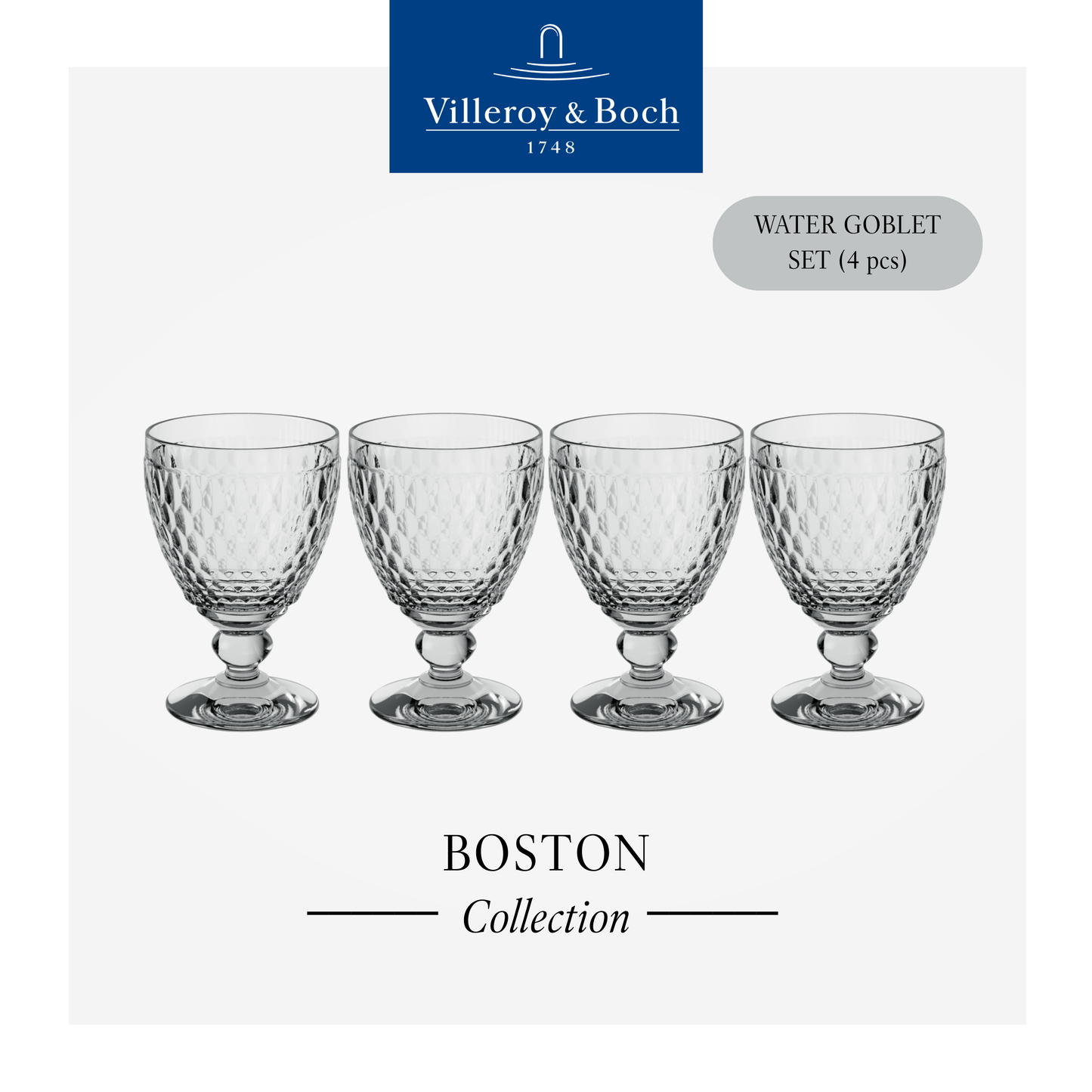 Boston Water Goblet, Box of 4