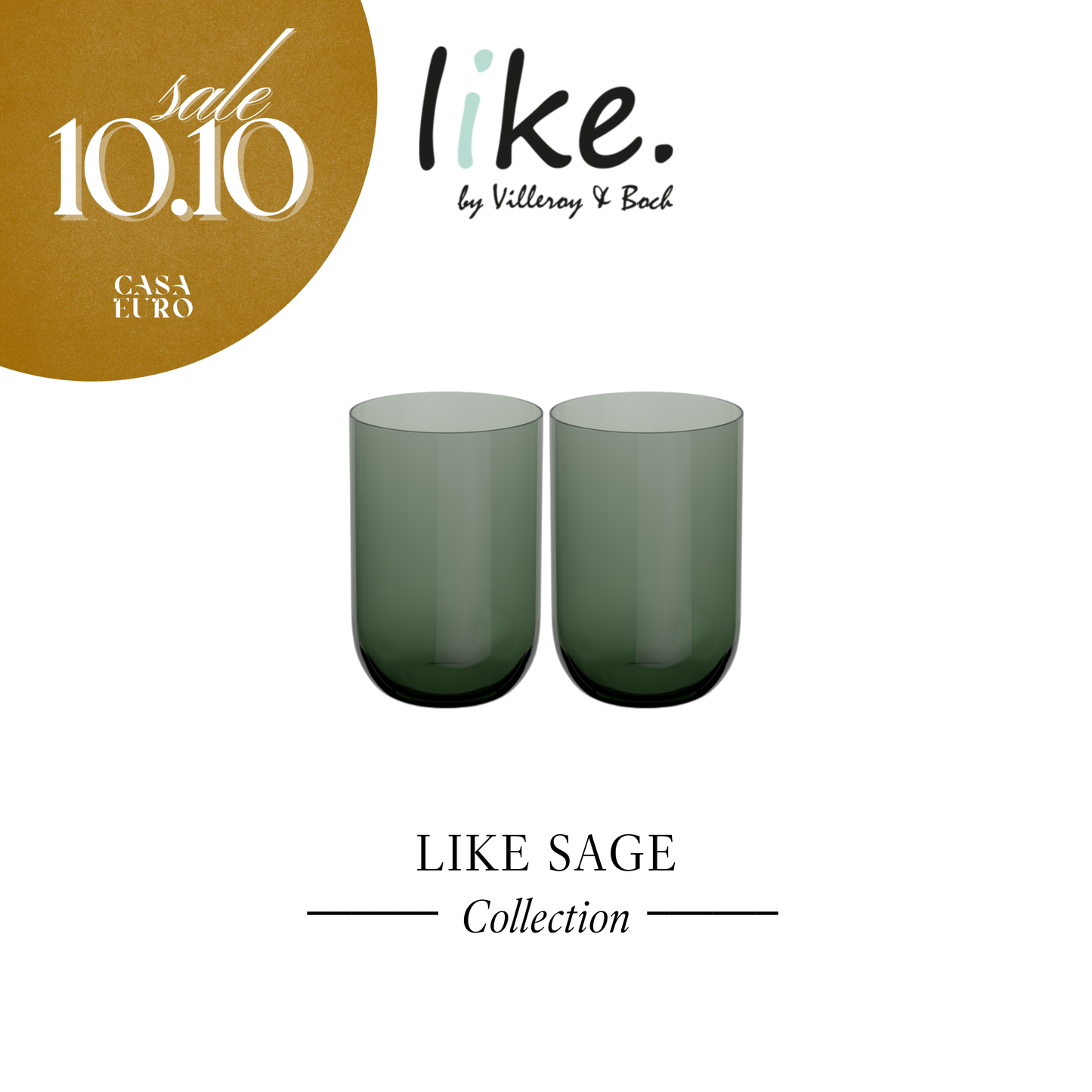 Like. Long Drink Glasses, Set of 2