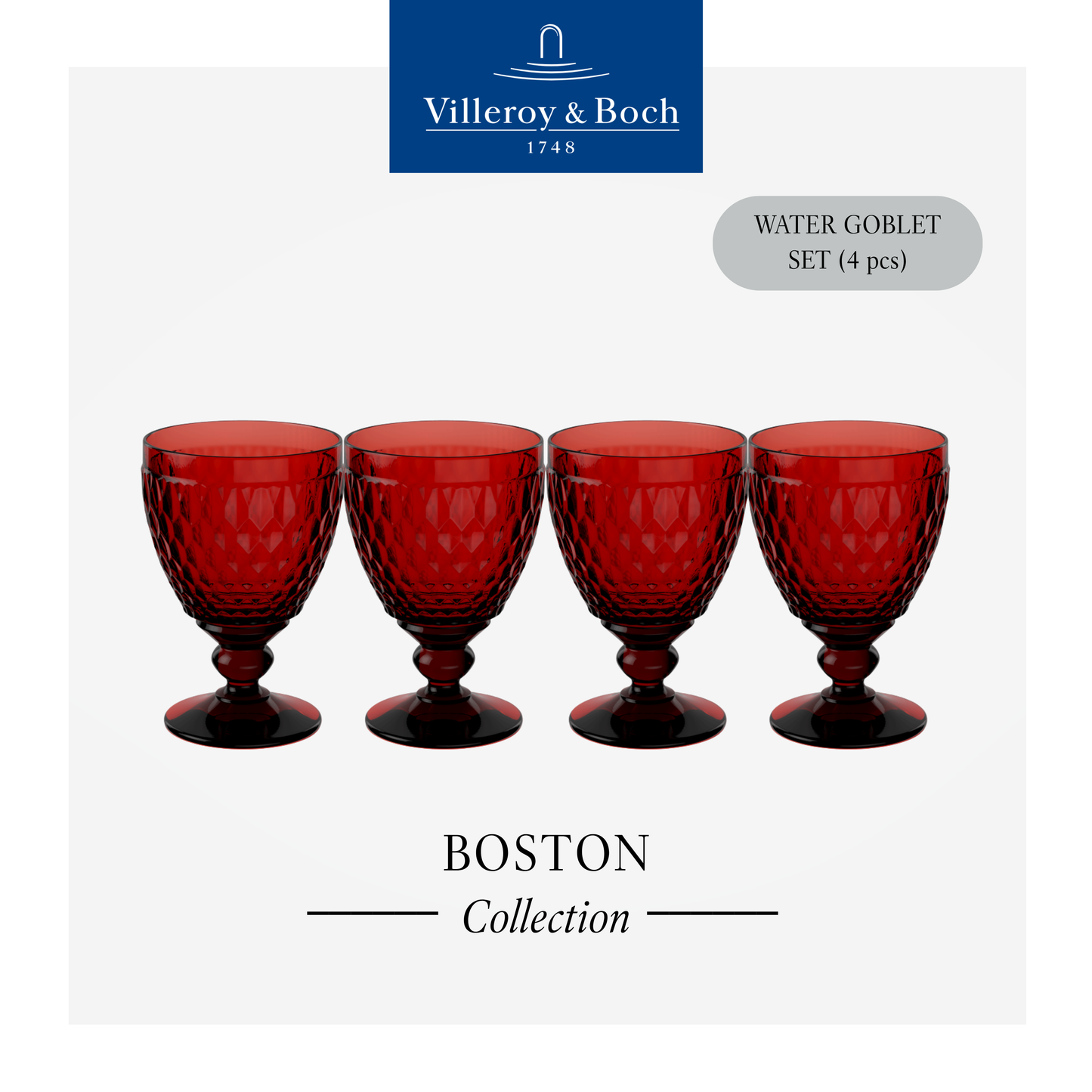 Boston Water Goblet, Box of 4