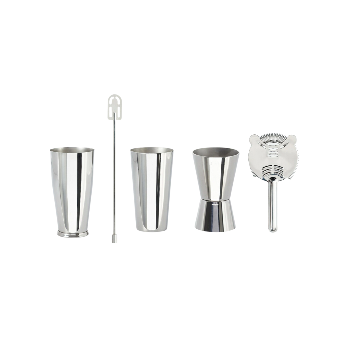 Boston Cocktail Shaker 4-Piece Gift Set