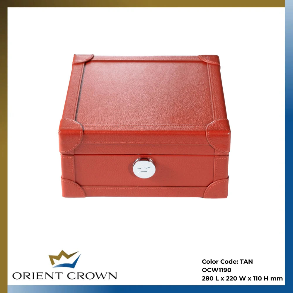 6 Piece Watch Box ,Tan