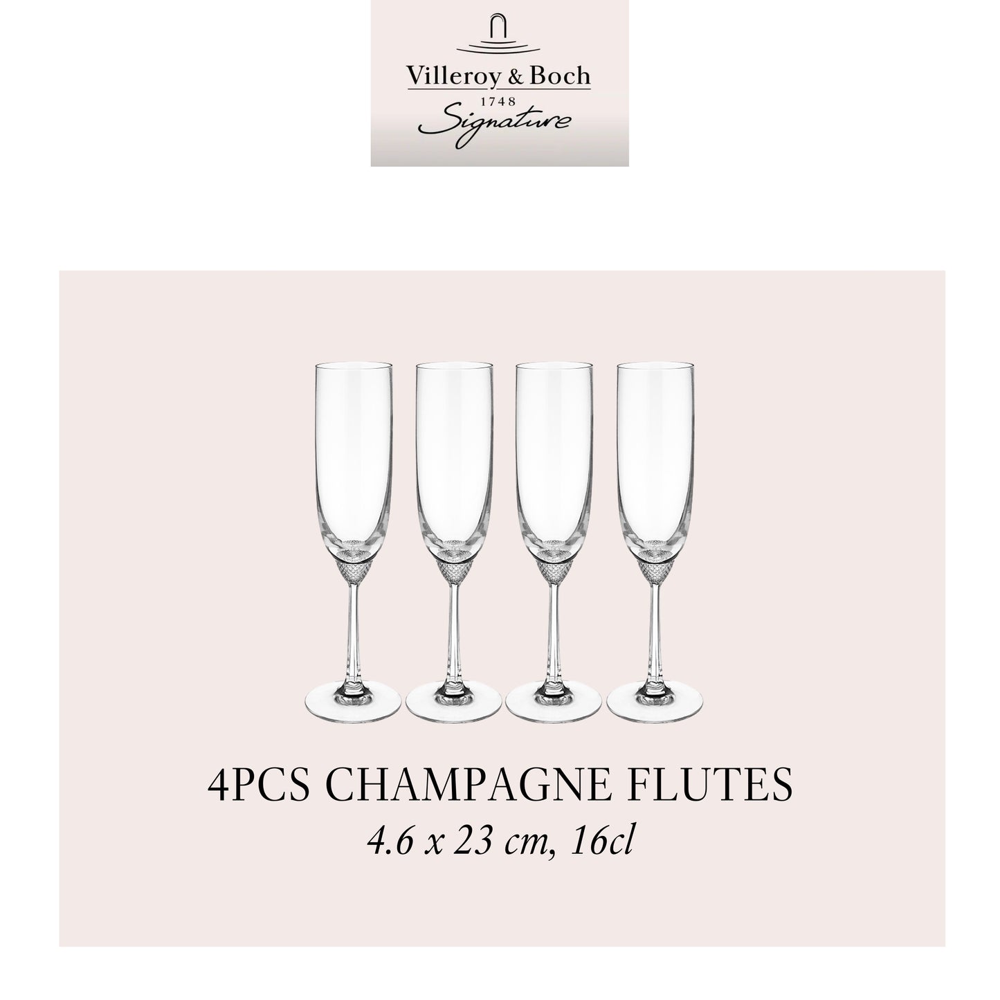 Octavie Champagne flute x4