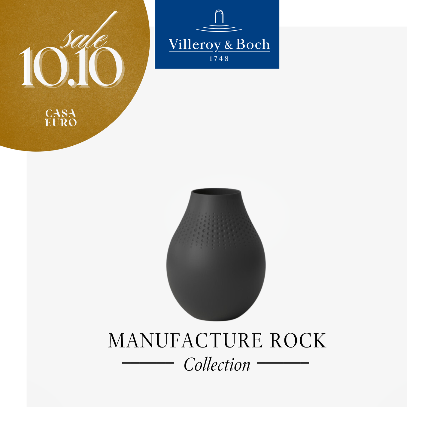 Manufacture Collier Noir Perle vase 20cm