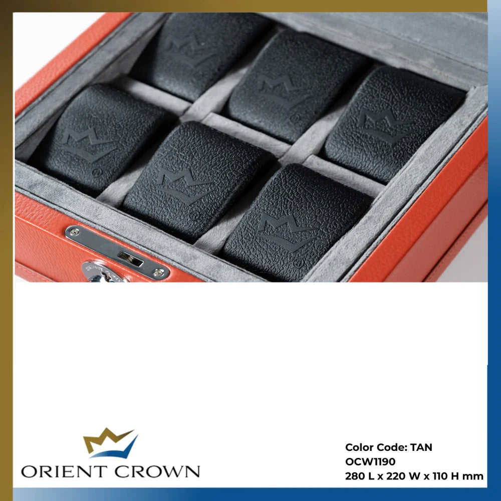 6 Piece Watch Box ,Tan