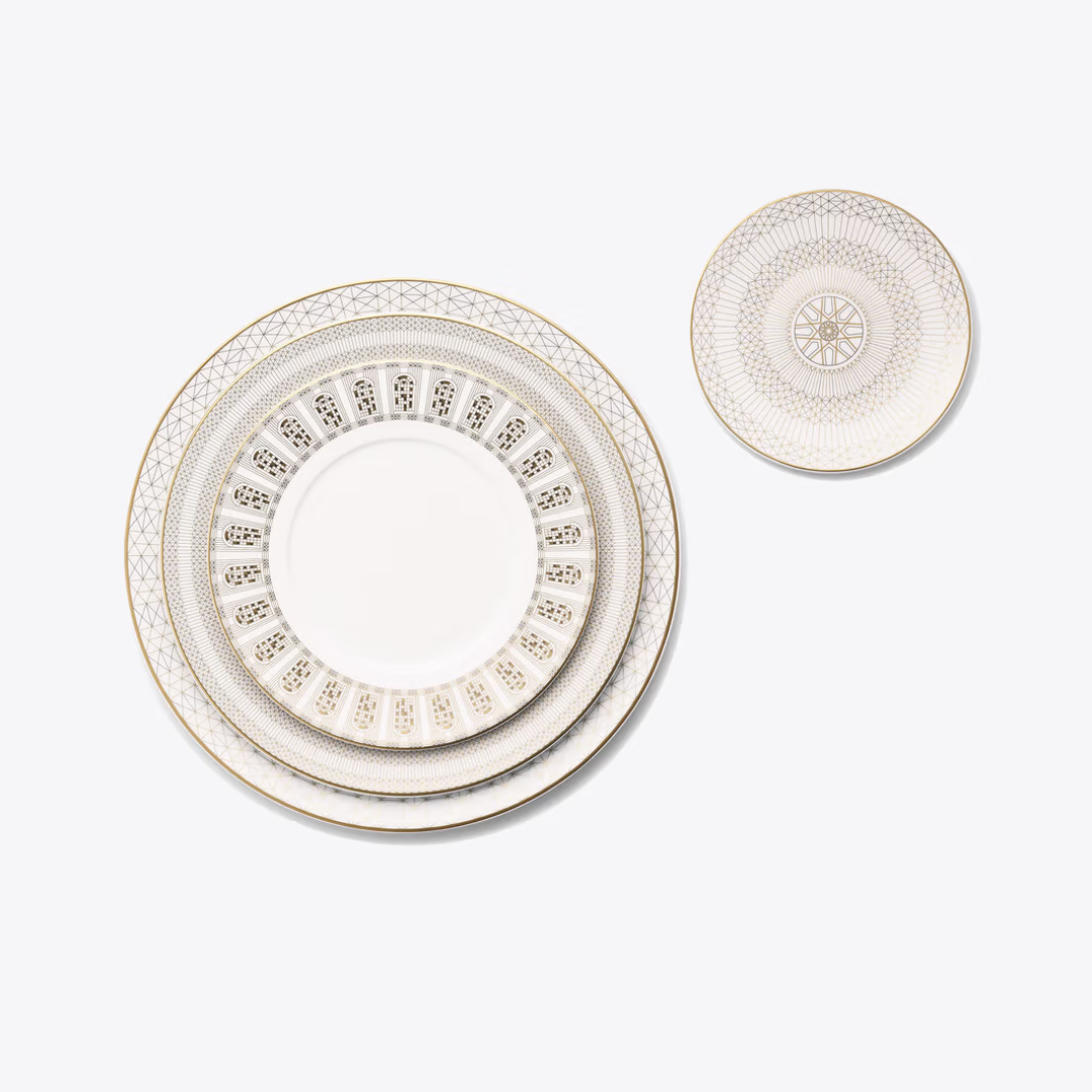 Arcadia Gold & Platinum Dinner Plates, Set of 2