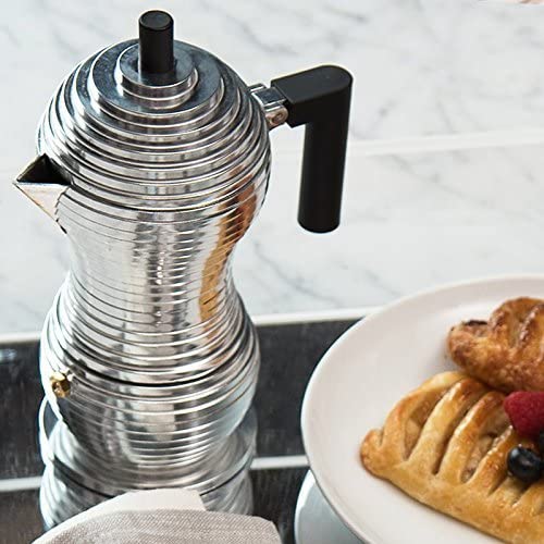 Pulcina Stove Top Espresso 3 Cups Coffee Maker, Black