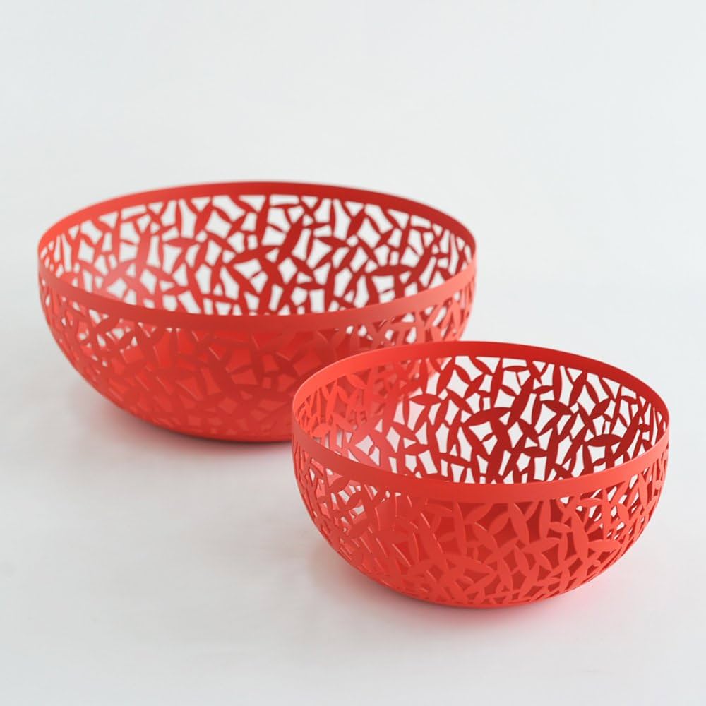 Cactus Fruit Bowl, Red and White, 21 cm