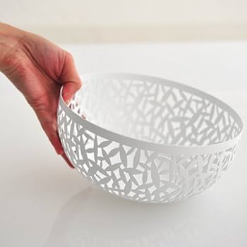 Cactus Fruit Bowl, Red and White, 21 cm