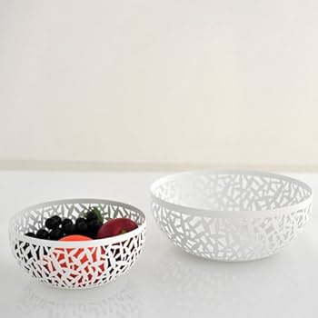 Cactus Fruit Bowl, Red and White, 21 cm