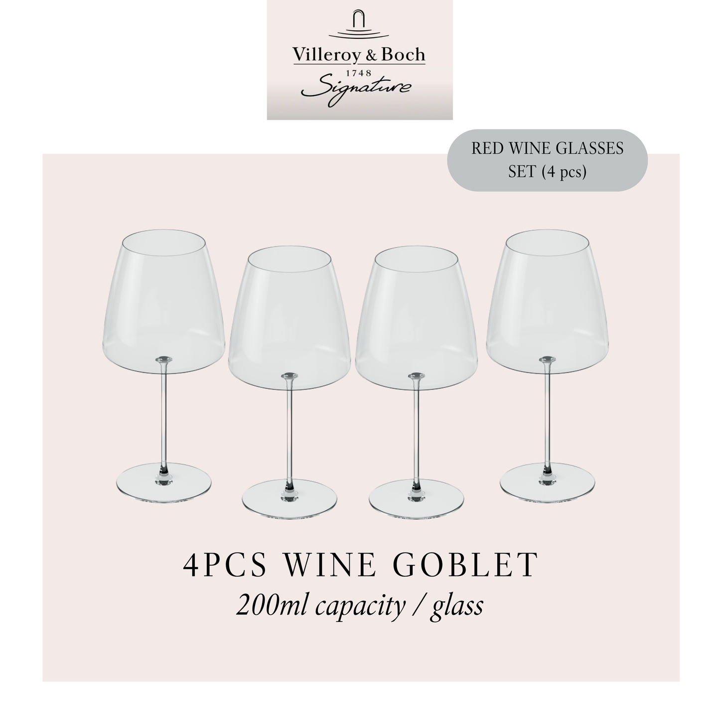 MetroChic Red wine goblet, 4pcs
