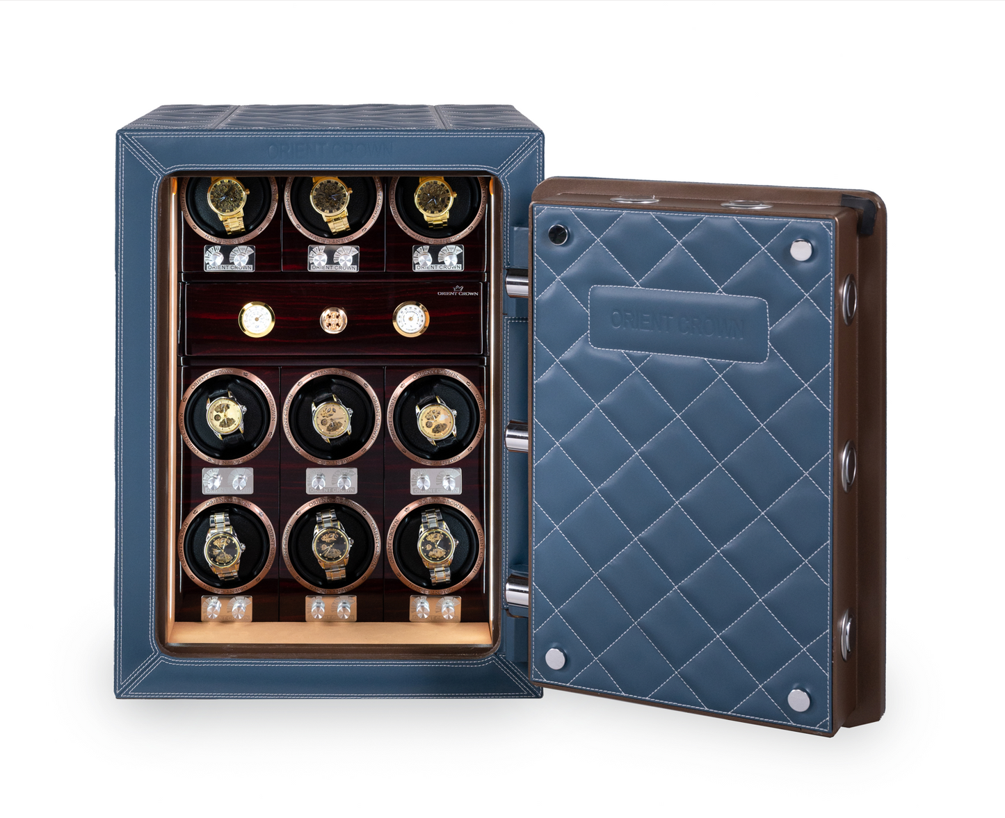 (PRE ORDER) 9 Piece Watch Winder Safe Box with 1 Drawer, (colour may vary)