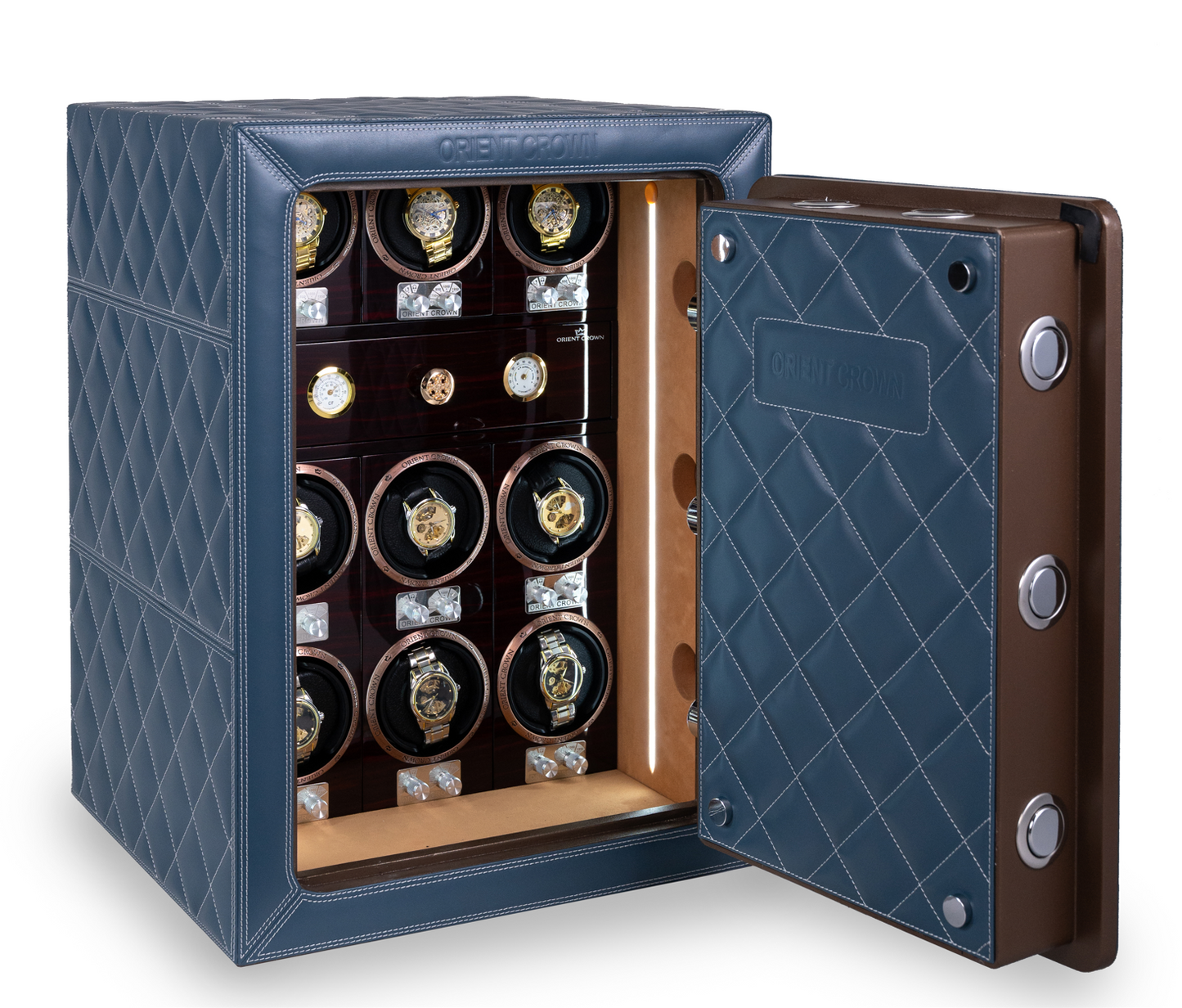 (PRE ORDER) 9 Piece Watch Winder Safe Box with 1 Drawer, (colour may vary)
