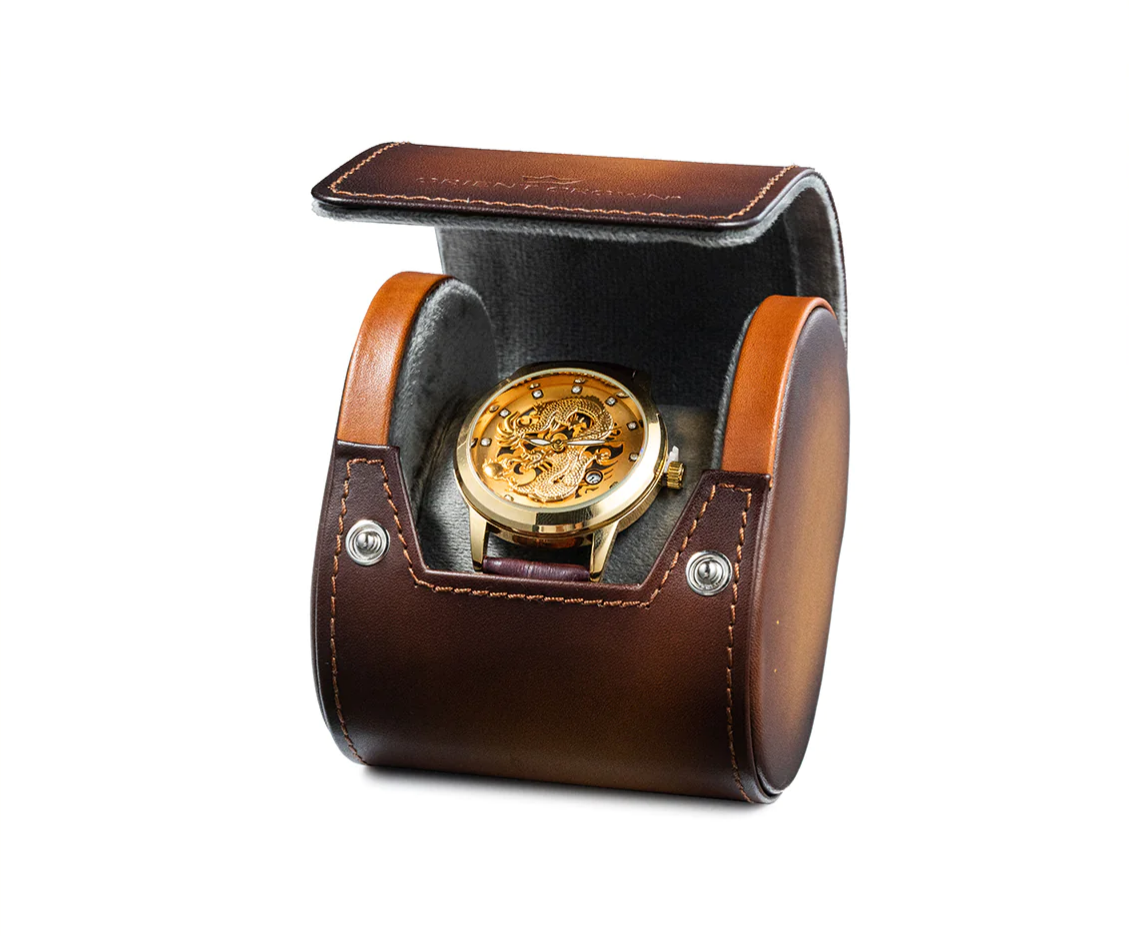 Solo Pulse single watch roll, Brown