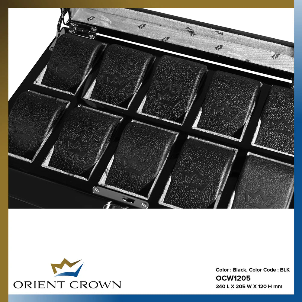 10 Piece Watch Box w/ 1 Drawer, Black