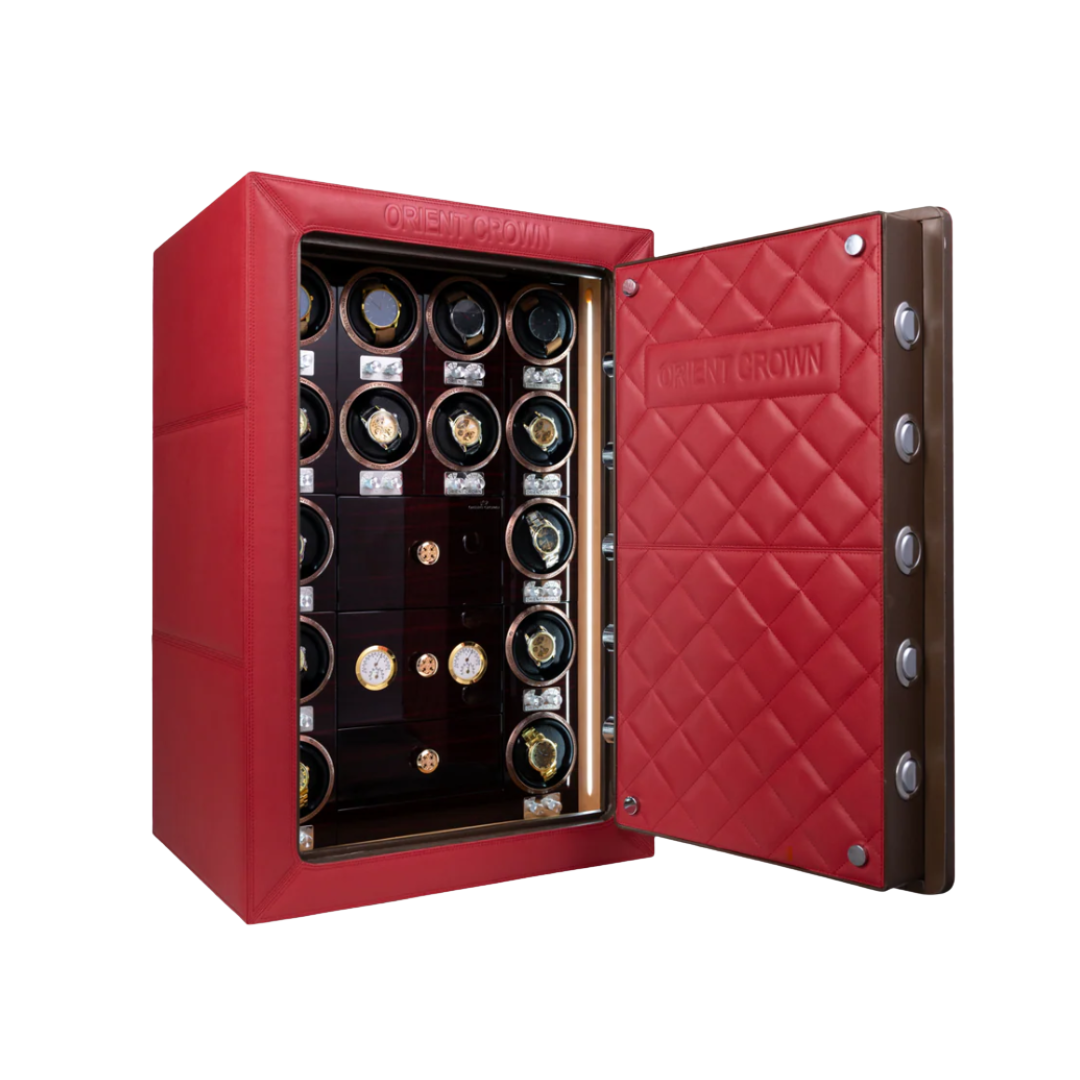 (PRE-ORDER) 14 Piece Watch Winder with 3 Drawers, (colour may vary)