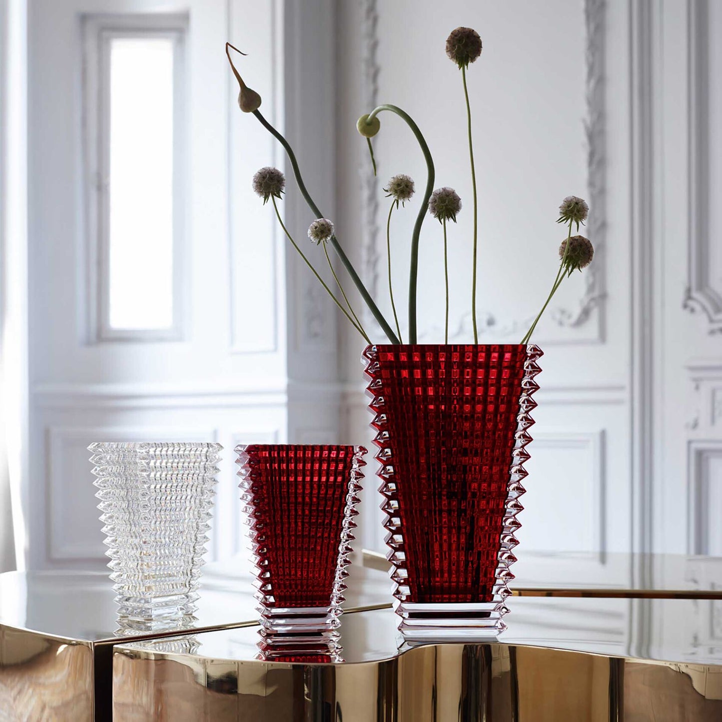 Eye Vase Rectangular S/ Red