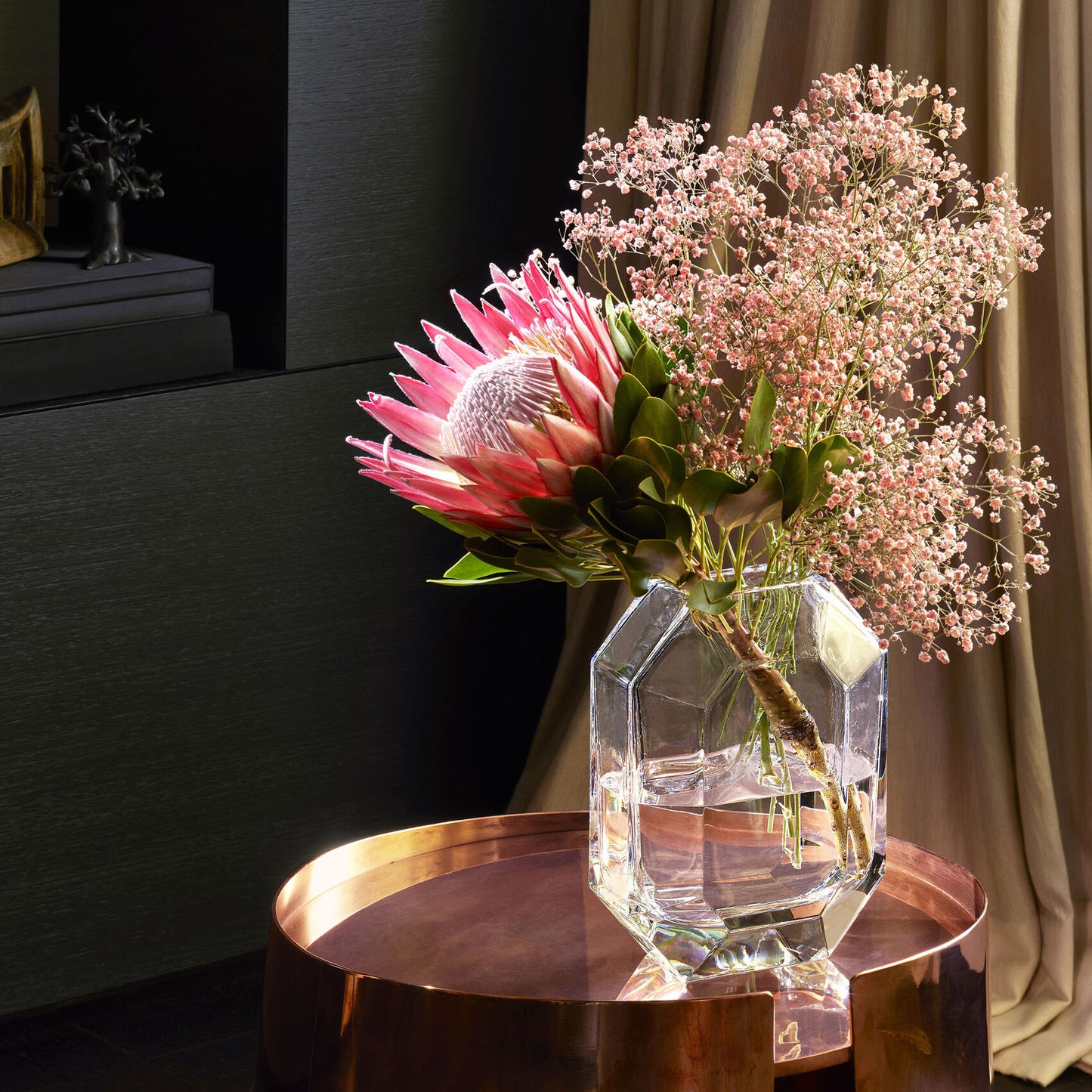 Octogone Vase, Clear