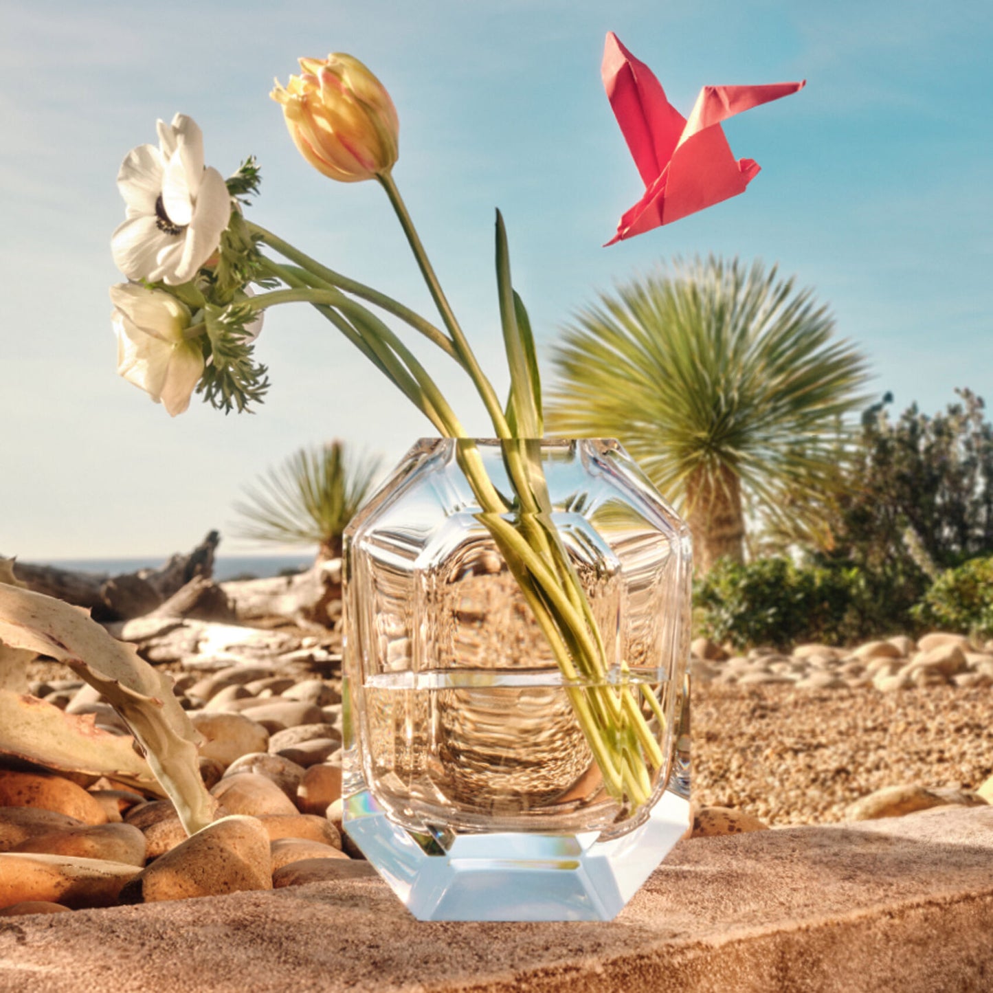 Octogone Vase, Clear