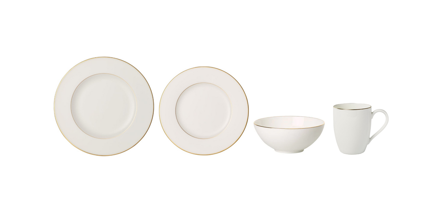 Anmut Gold 4 Piece Dinnerware Set