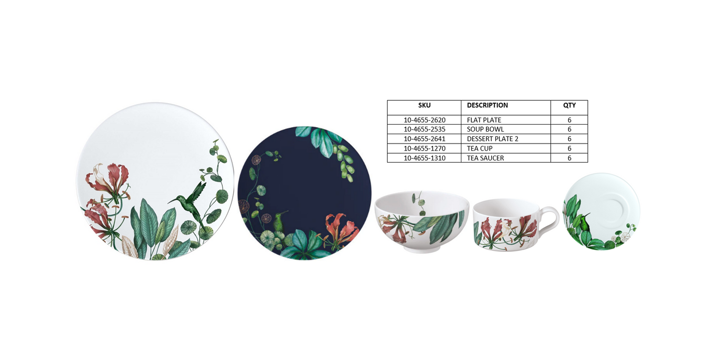 Avarua Set 6 Piece Dinnerware Set