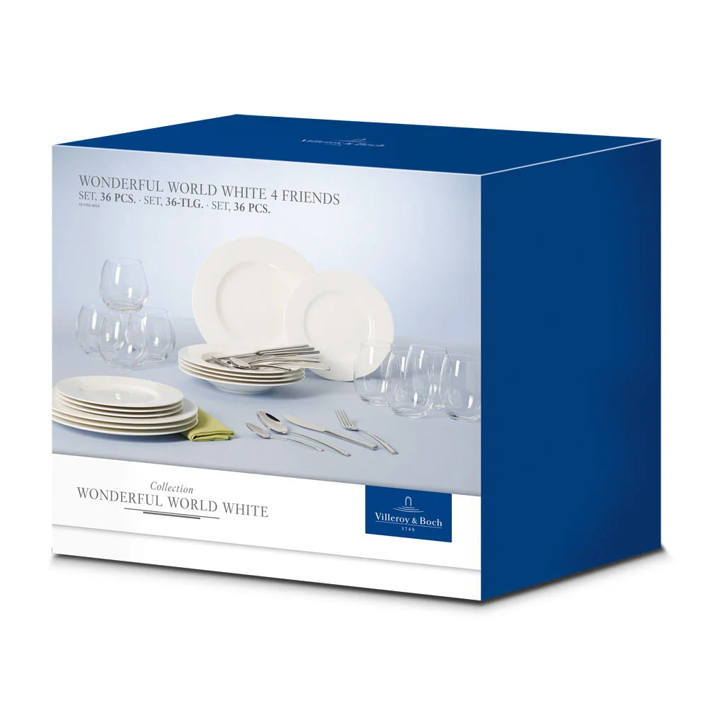 Wonderful World White Dinnerware Set, 36pcs