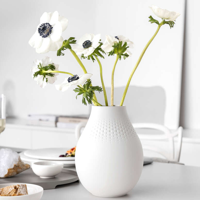 Manufacture Collier Blanc Vase Perle tall 20cm
