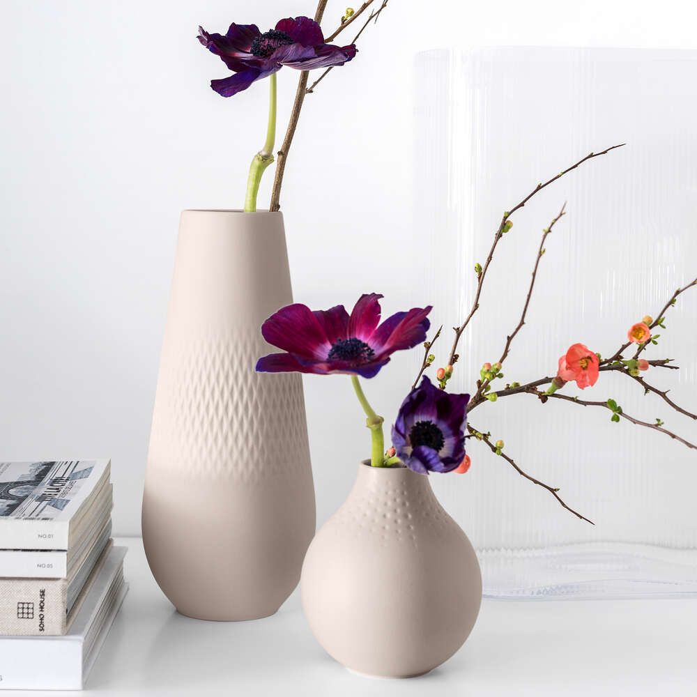 Manufacture Collier tall vase, Carré, Beige