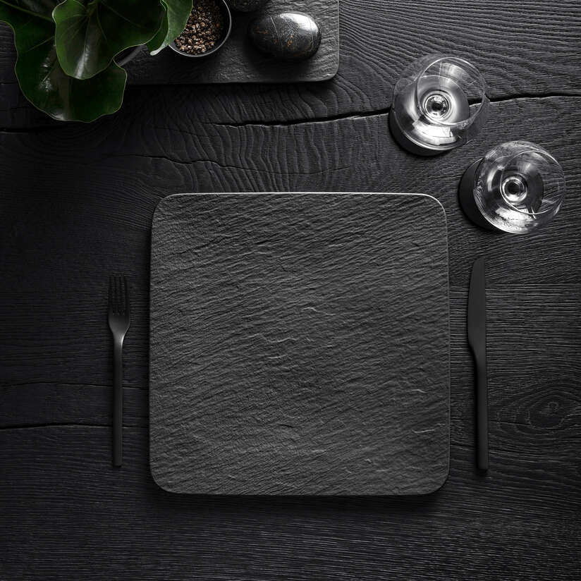 Manufacture Rock Square serving/gourmet plate, 32 cm
