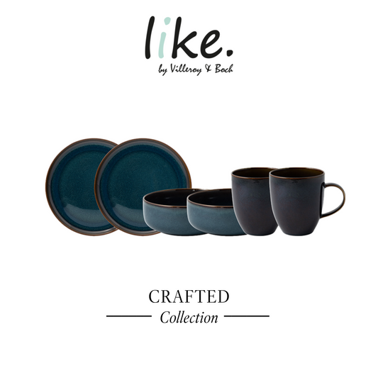 Crafted Breakfast set Denim, set for 2