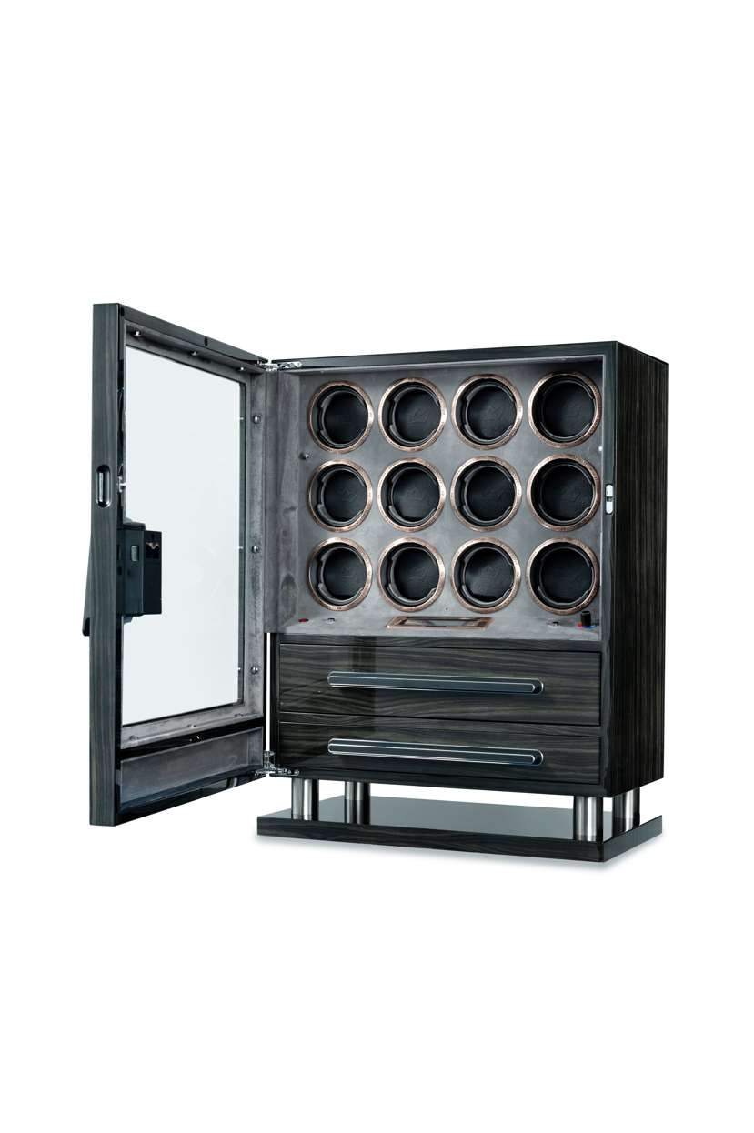 12 Piece Watch Winder with 2 Drawers