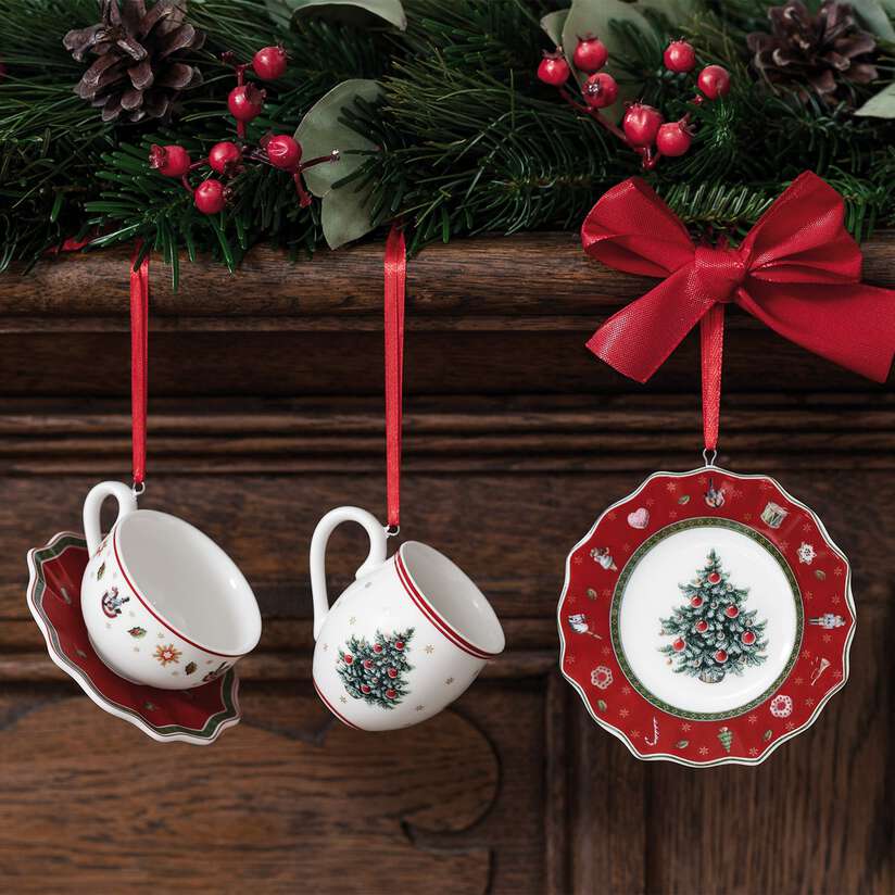 Toy's Delight Christmas ornaments tableware set red, 3pcs