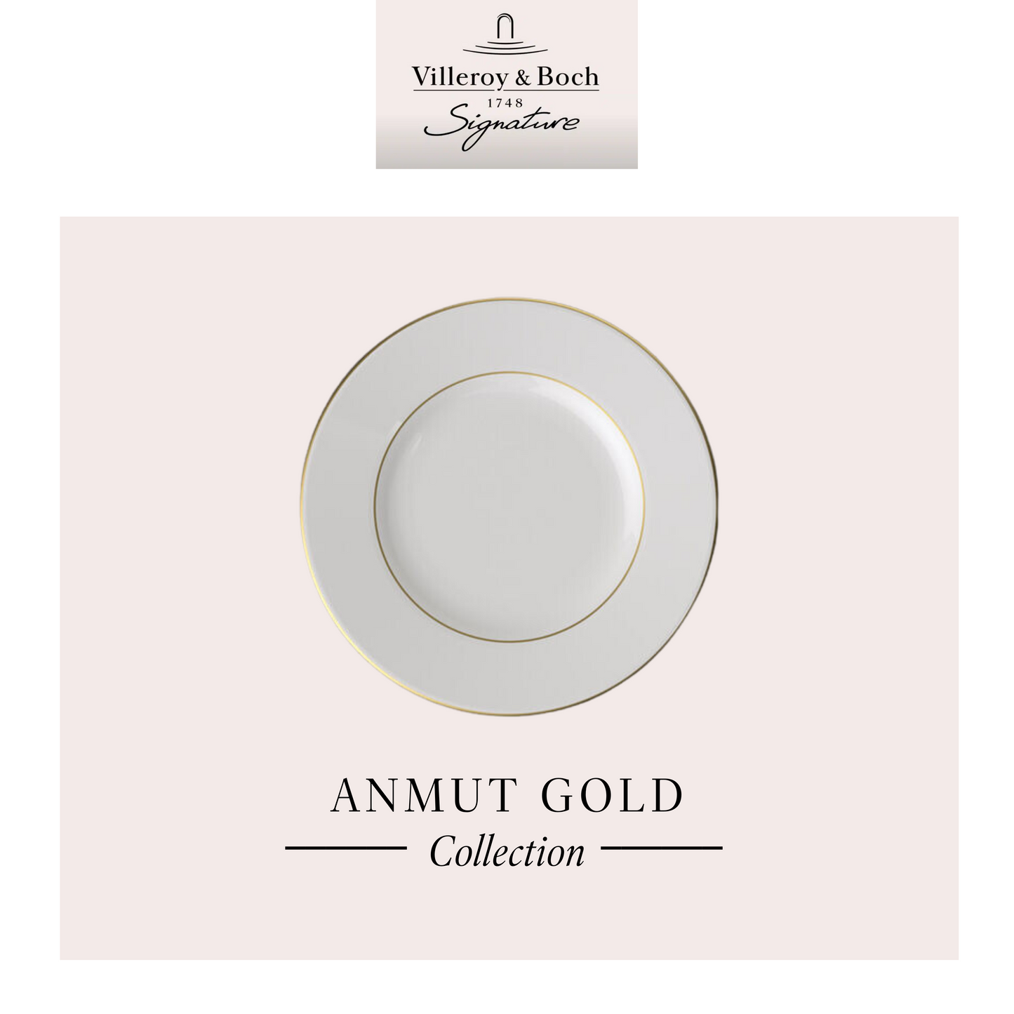 Anmut Gold breakfast plate, Box of 6*