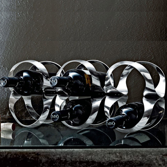 Ribbon Bottle Rack in Steel