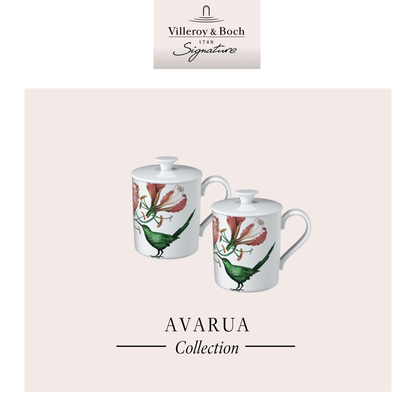 Avarua Gift Mug With Lid, x2