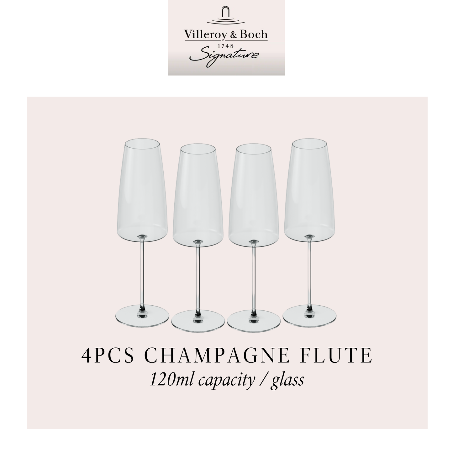 MetroChic Champagne flute, x4