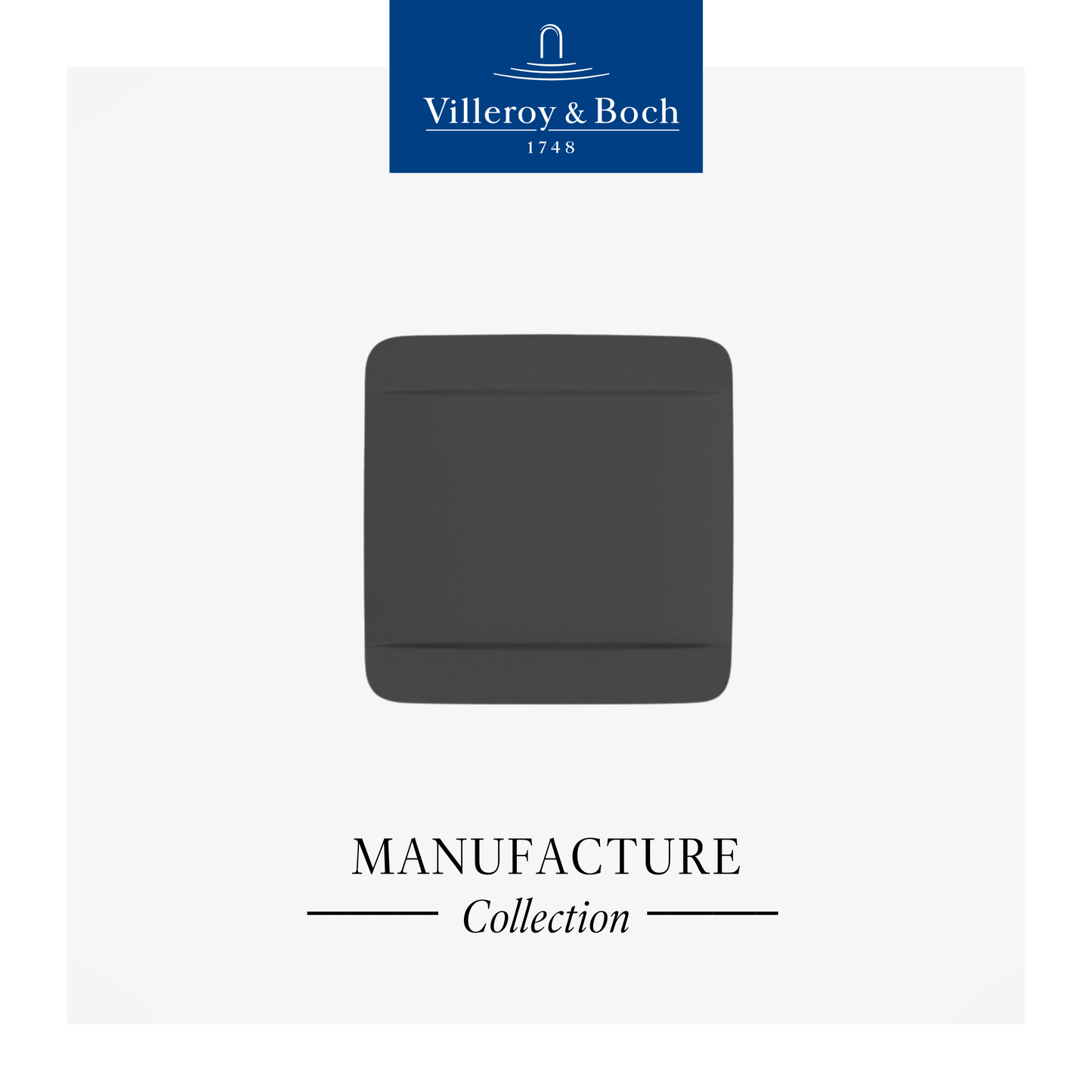 Manufacture Rock Square Flat Plate, 28 cm