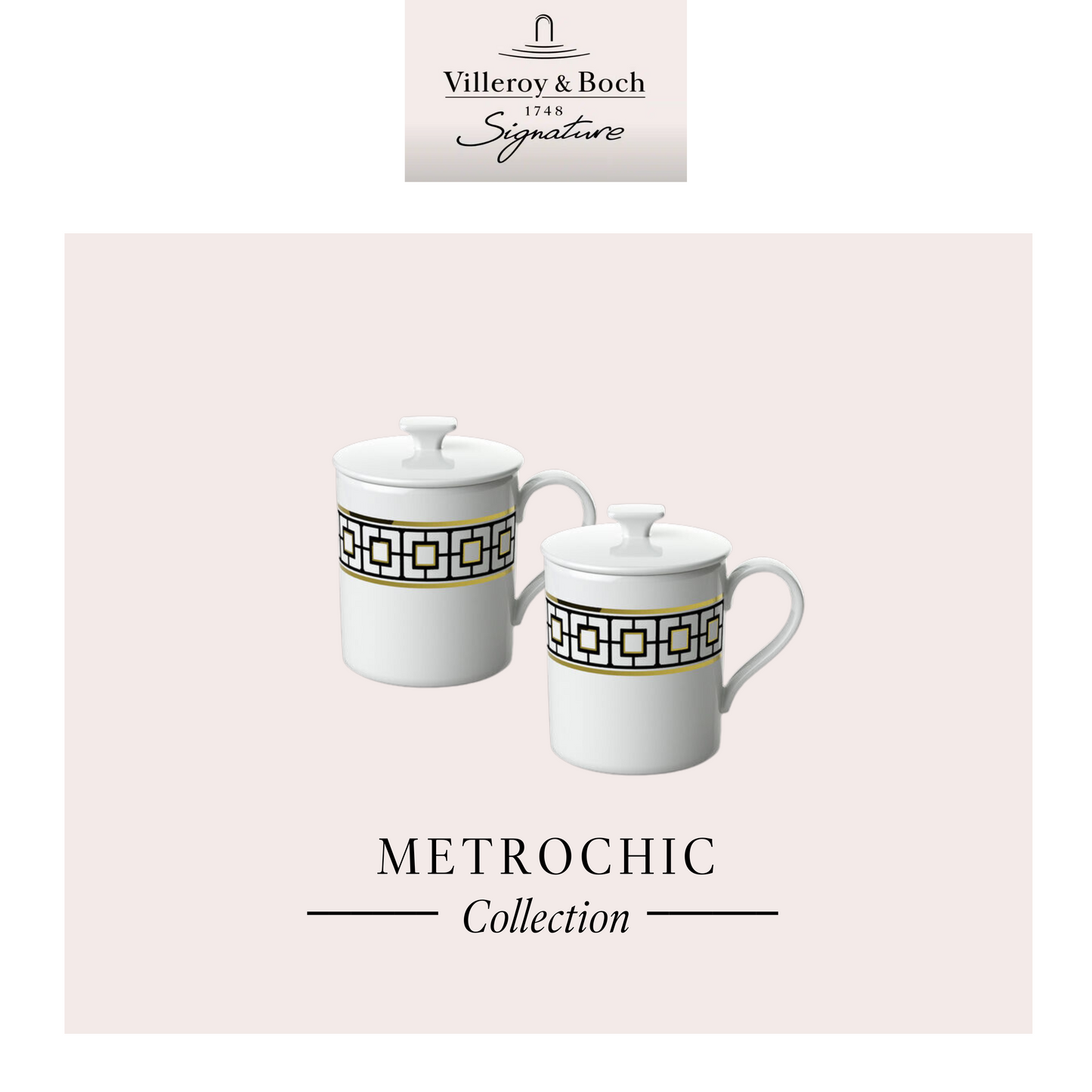 MetroChic Gifts Mug with Lid, x2