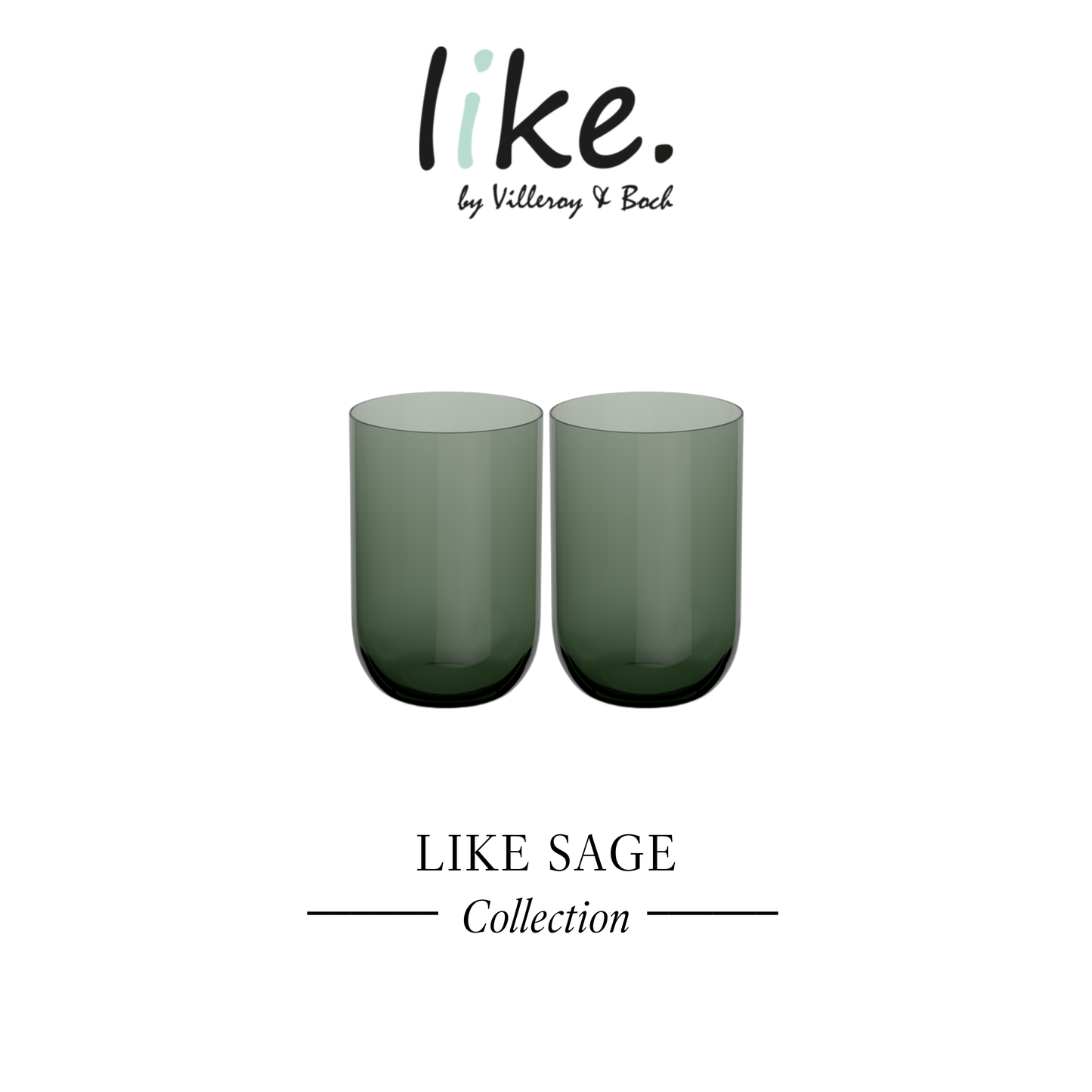 Like. Long Drink Glasses, Set of 2